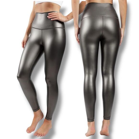 90 Degrees by Reflex Super Hi Waist Leatherette Fleece Brushed Inside Women’s L - Picture 1 of 10